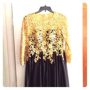 Gold and black dress